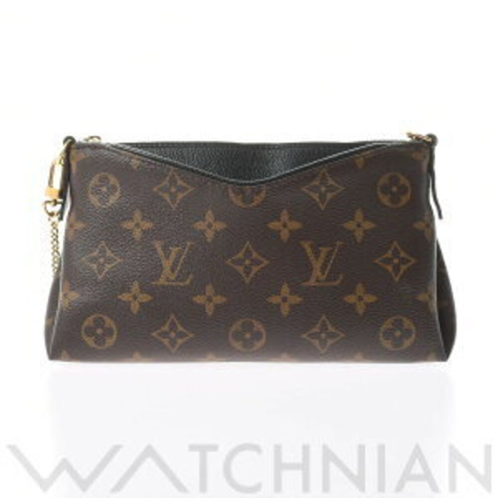 Louis Vuitton Monogram Pallas Clutch Brown Noir Black Canvas Handbag - Picture 1 of 7